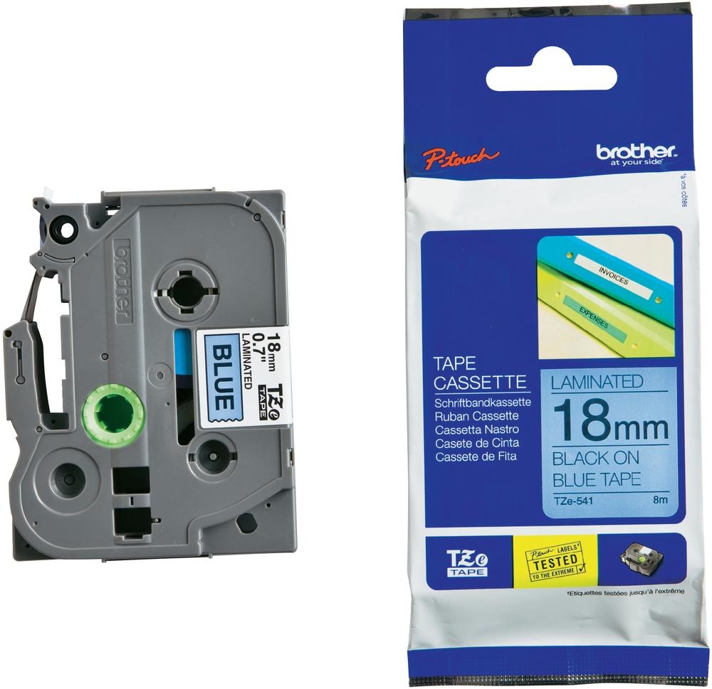Brother TZe-541 Tape Black on Blue, Laminated, 18mm, 8 m - Eco