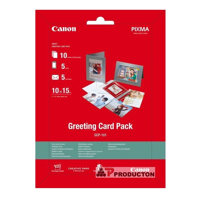 Canon Greeting Card Pack (GCP-101) with photo paper 10x15 cm, 10 sheets