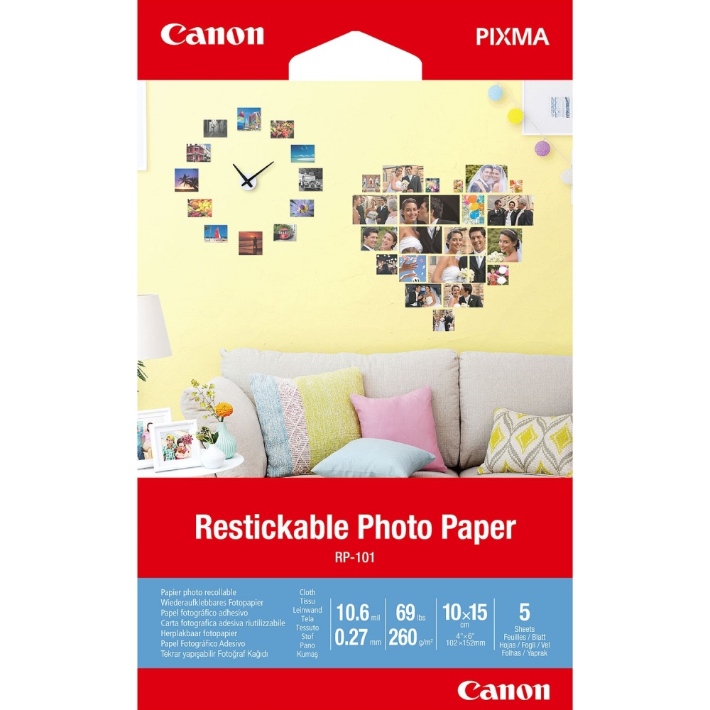 Canon Restickable Photo Paper RP-101, 10x15 cm, 5 sheets