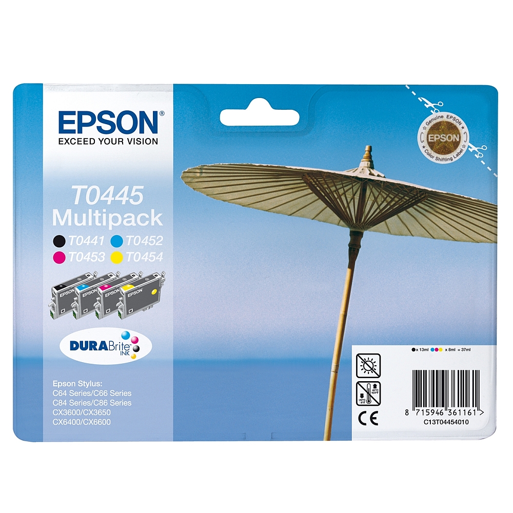 Epson DURABrite Quad Pack (T044140, T045240, T045340, T045440) - Retail Pack (untagged)