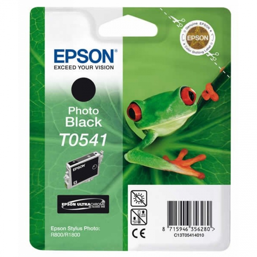 Epson T0541 Photo Black Ink Cartridge - Retail Pack (untagged) for Stylus Photo R800/1800
