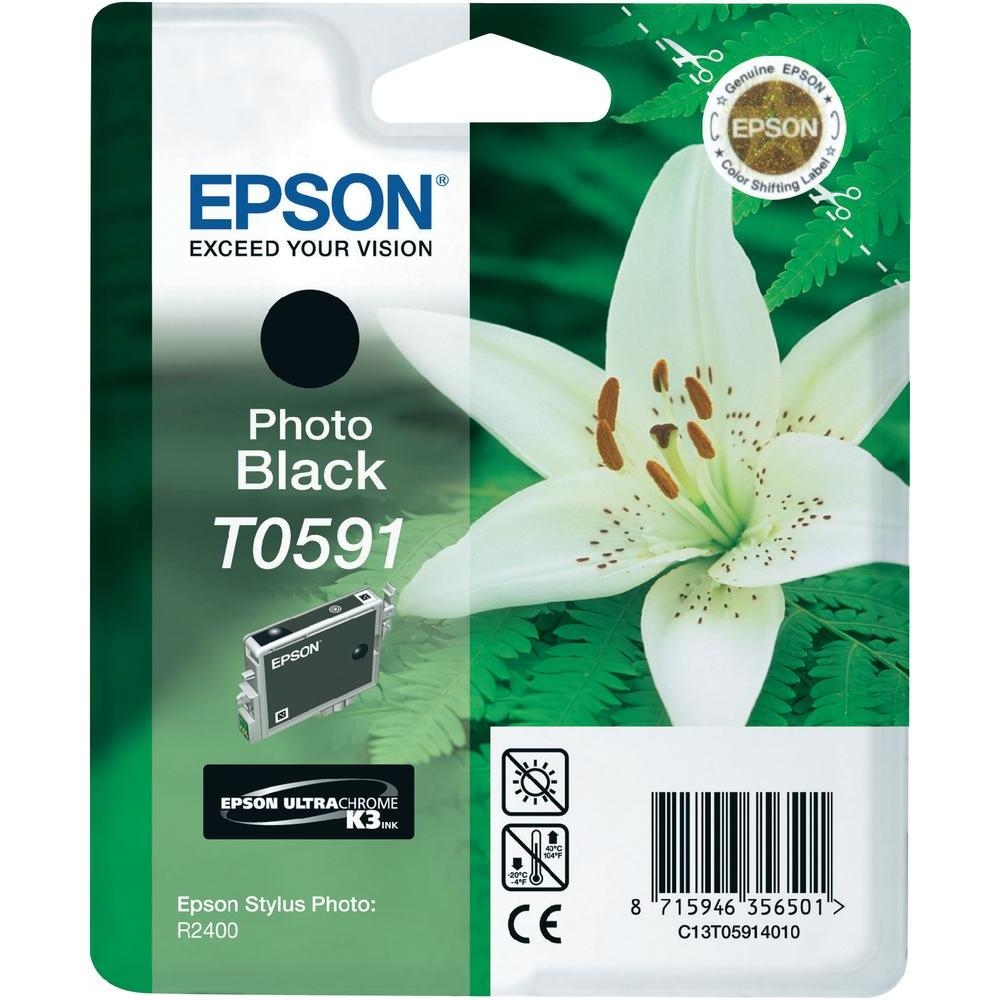 Epson T0591 Photo Black Ink Cartridge - Retail Pack (untagged) for Stylus Photo R2400/2400 + Nielsen Bundle