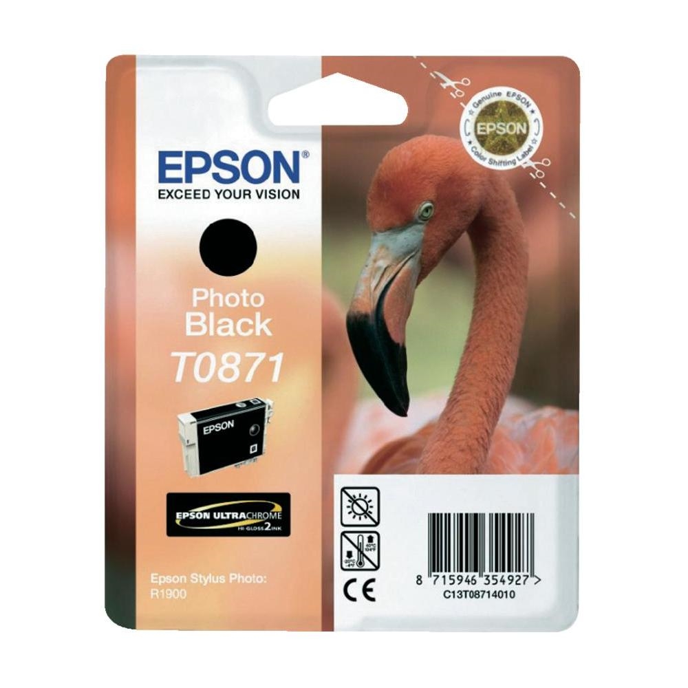 Epson T0871 Photo Black Ink Cartridge - Retail Pack (untagged) for Stylus Photo R1900