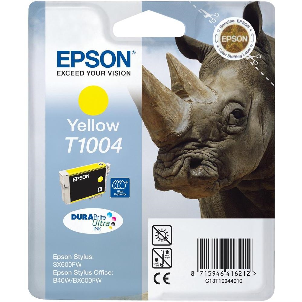 Epson T100 Yellow Ink Cartridge - Retail Pack (untagged) for Epson Stylus Office B40W/BX600FW; Epson Stylus SX600FW