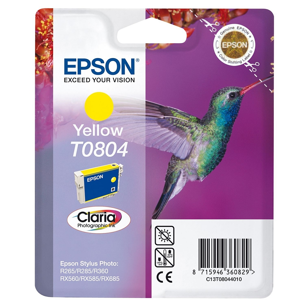 Epson Singlepack Yellow T0804 Claria Photographic Ink