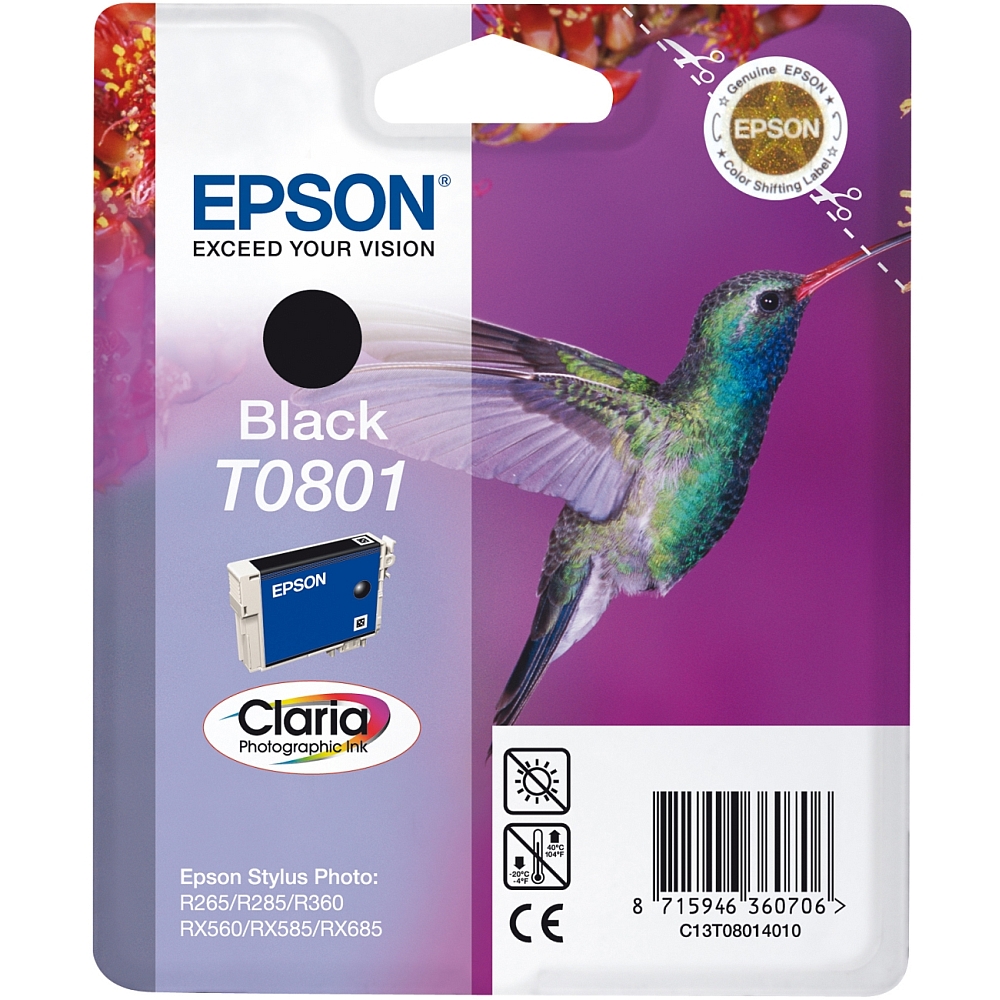 Epson Singlepack Black T0801 Claria Photographic Ink