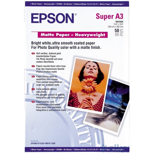 Epson Matte Paper Heavy Weight, DIN A3+, 167g/m2, 50 Blatt