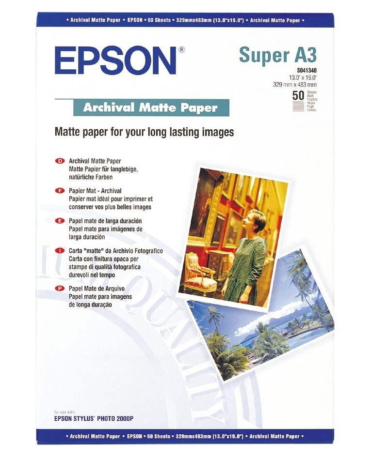 Epson Archival Matte Paper, DIN A3+, 192 g/m2, 50 Blatt