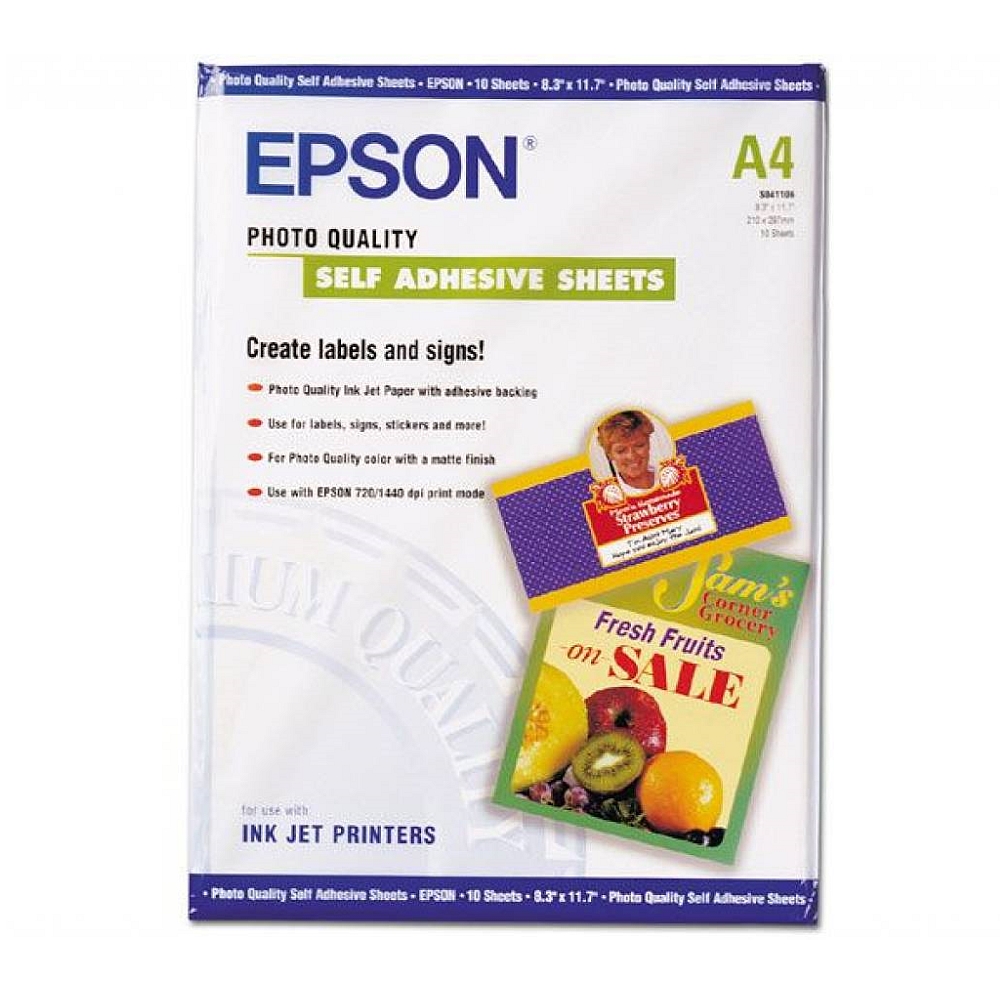Epson Photo Quality Ink Jet Paper self-adhesive, DIN A4, 167g/m2, 10 Blatt