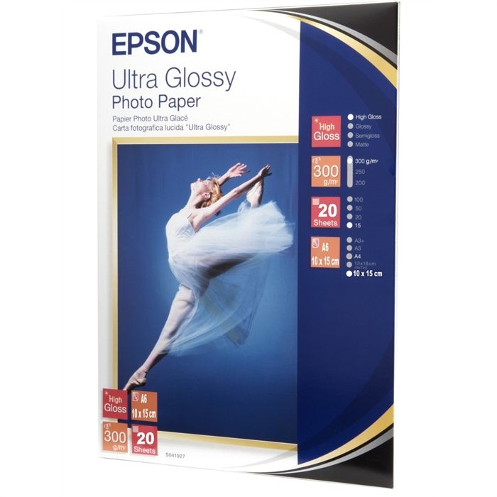 Epson Ultra Glossy Photo Paper, 100 x 150 mm, 300g/m2, 20 Blatt