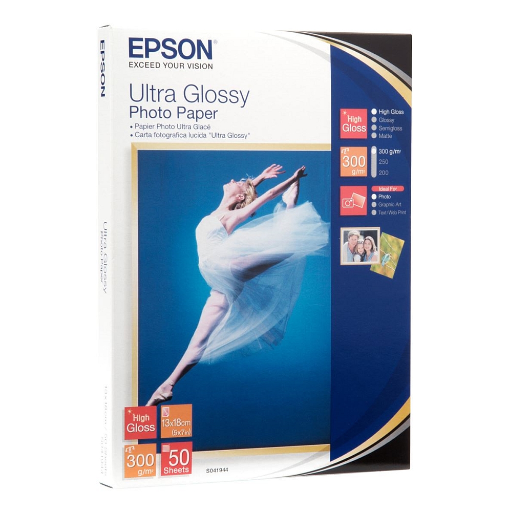 Epson Ultra Glossy Photo Paper, 130 x 180 mm, 300g/m2, 50 Blatt