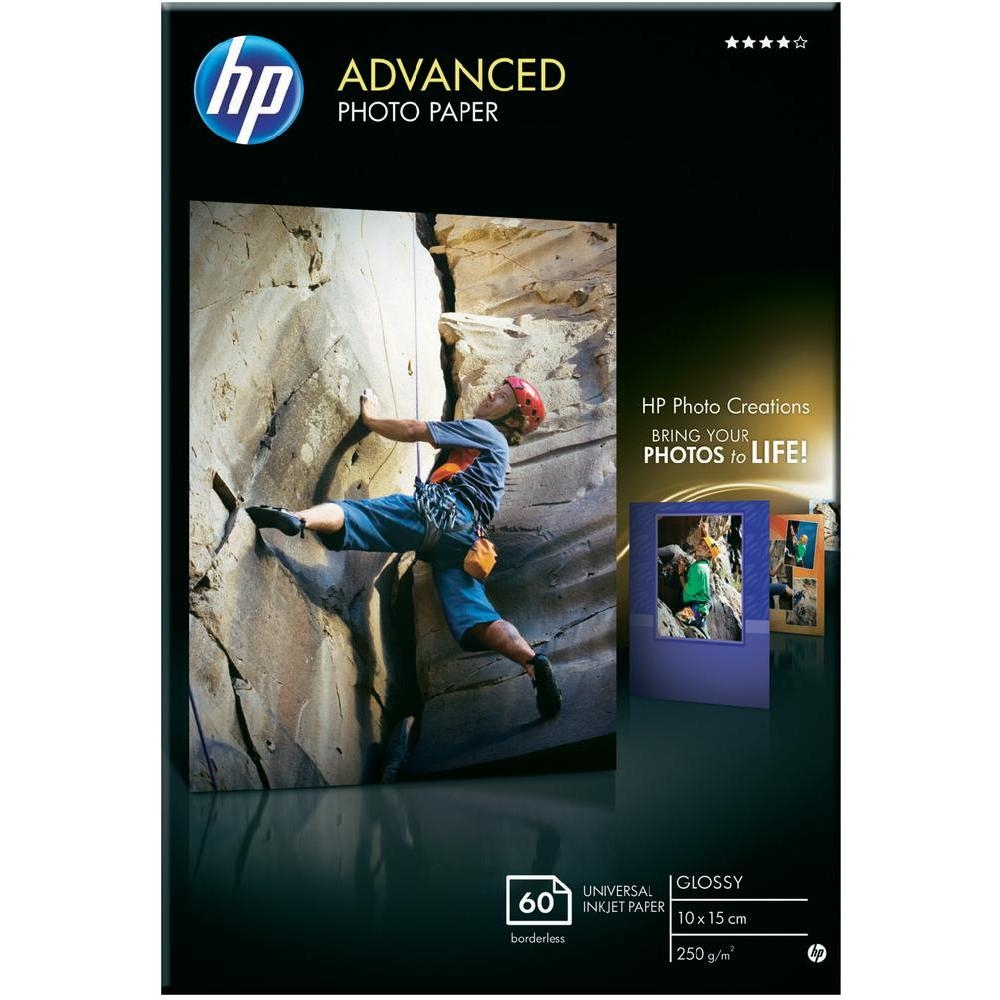 HP Advanced Glossy Photo Paper-60 sht/10 x 15 cm borderless