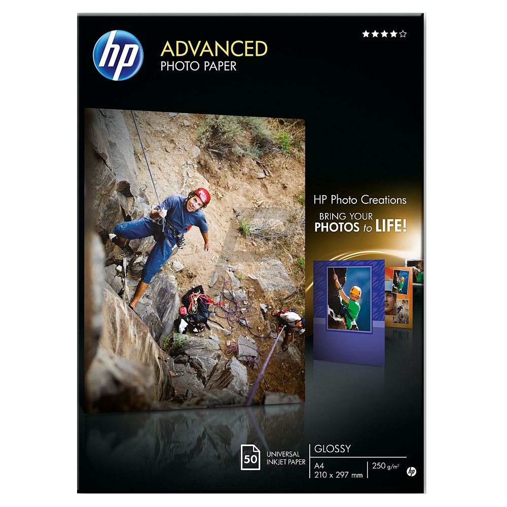 HP Advanced Glossy Photo Paper-50 sht/A4/210 x 297 mm