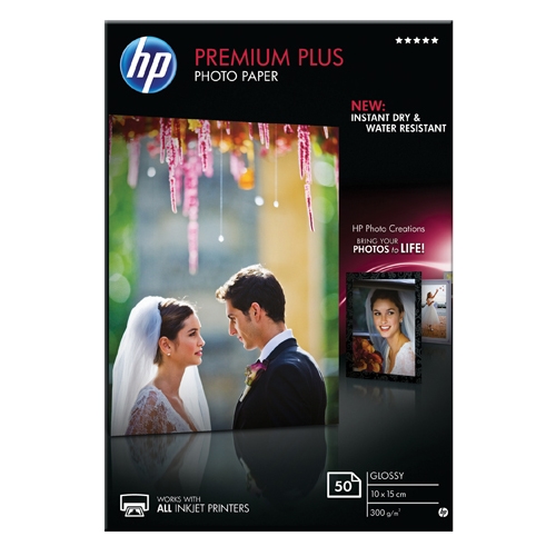 HP Premium Plus Glossy Photo Paper - 50 sht/10 x 15 cm