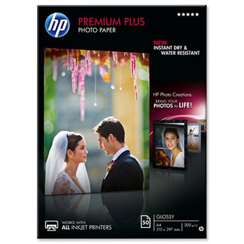 HP Premium Plus Glossy Photo Paper-50 sht/A4/210 x 297 mm