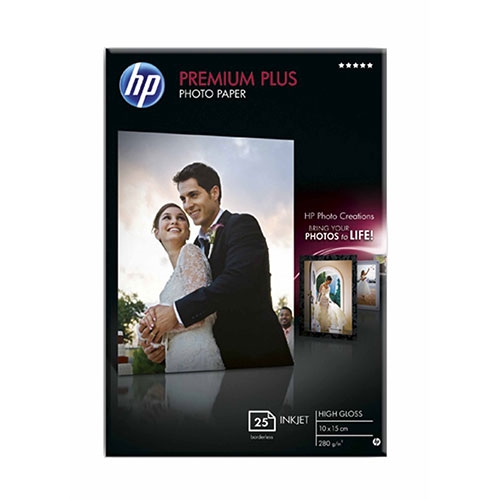 HP Premium Plus Glossy Photo Paper - 25 sht/10 x 15 cm