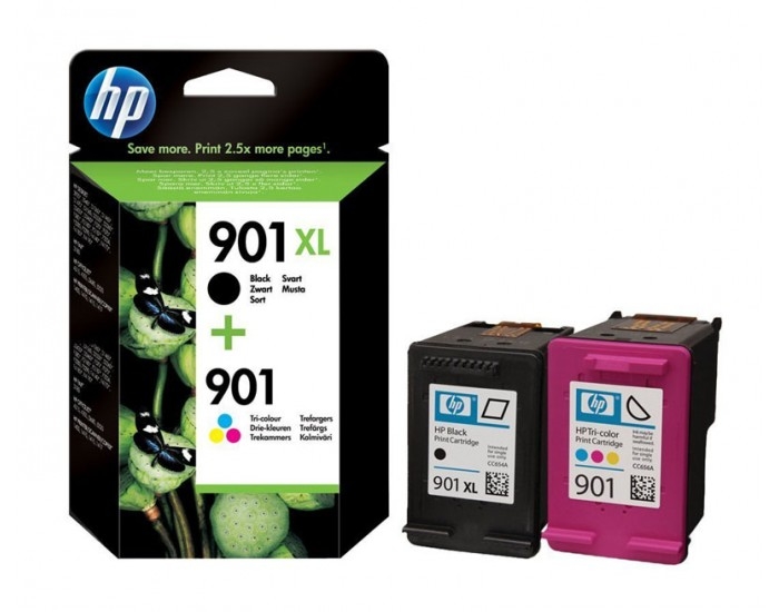 HP 901XL High Yield Black/901 Tri-color 2-pack Original Ink Cartridges