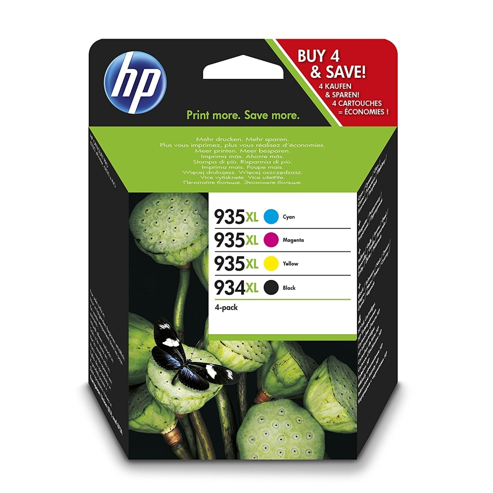 HP 934XL High Yield/935XL High Yield C/M/Y/K Original Ink Cartridge 4-pack