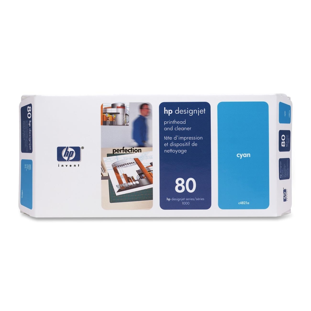 HP 80 Cyan Printhead and Printhead Cleaner