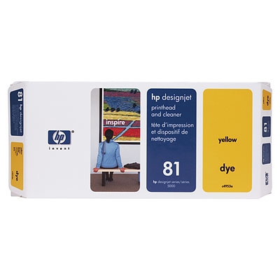 HP 81 Yellow Dye Printhead and Printhead Cleaner