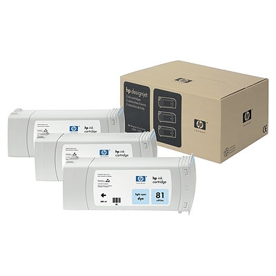 HP 81 3-pack 680-ml Light Cyan Dye Cartridges