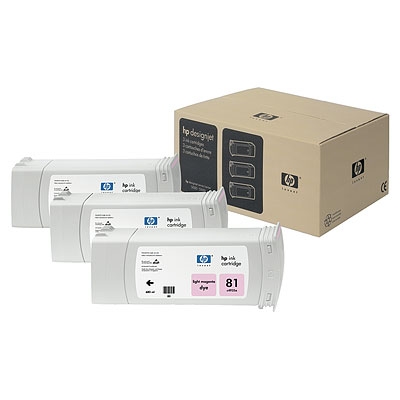 HP 81 3-pack 680-ml Light Magenta Dye Cartridges
