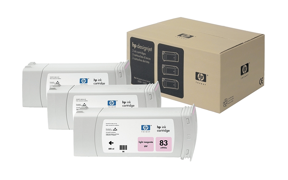 HP 83 3-pack 680-ml Light Magenta UV Cartridges