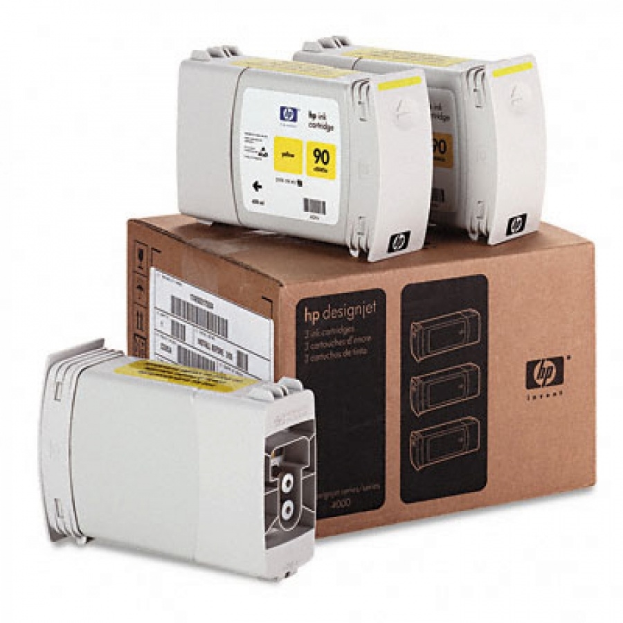HP 90 3-pack 400-ml Yellow Ink Cartridges