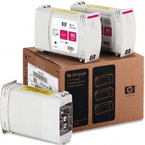 HP 90 3-pack 400-ml Magenta Ink Cartridges