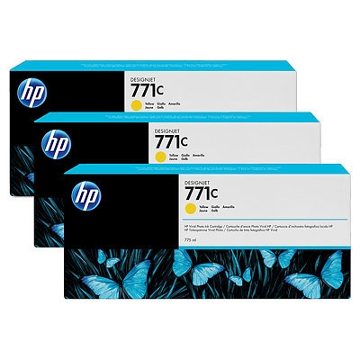 HP 771C 3-pack 775-ml Yellow Designjet Ink Cartridges