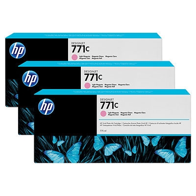 HP 771C 3-pack 775-ml Light Magenta Designjet Ink Cartridges