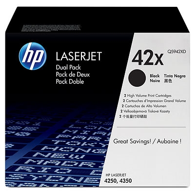 HP 42X Black Dual Pack LaserJet Toner Cartridges