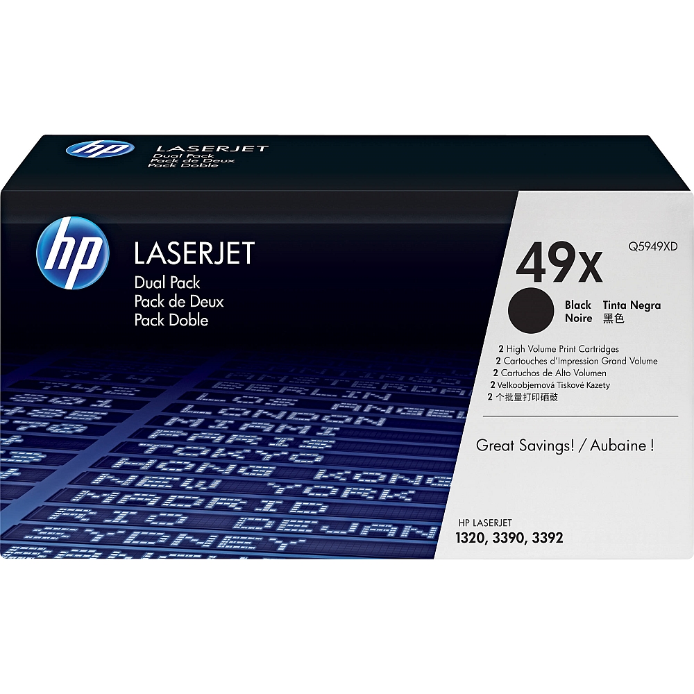 HP 49X Black Dual Pack LaserJet Toner Cartridges