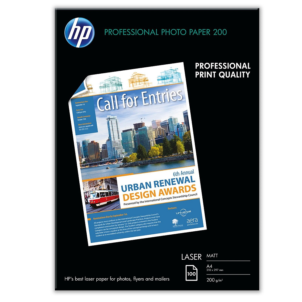 HP Professional Matt Laser Photo Paper-100 sht/A4/210 x 297 mm
