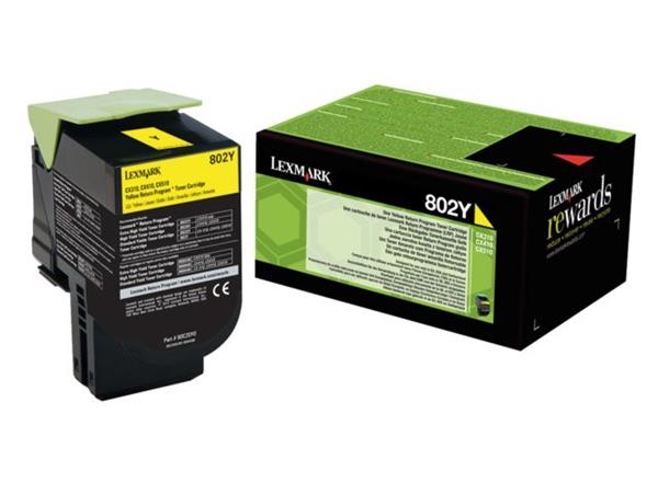 Lexmark 802Y Yellow Return Program Toner Cartridge