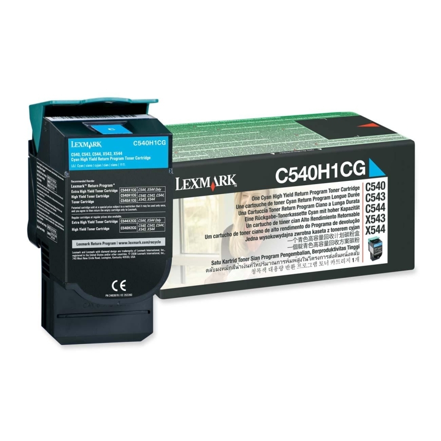 Lexmark C54x, X54x Cyan High Yield Return Programme Toner Cartridge (2K)