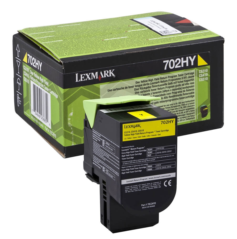 Lexmark 702HY Yellow High Yield Return Program Toner Cartridge