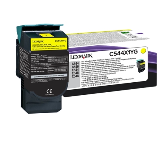 Lexmark C544, X544 Yellow Extra High Yield Return Programme Toner Cartridge (4K)
