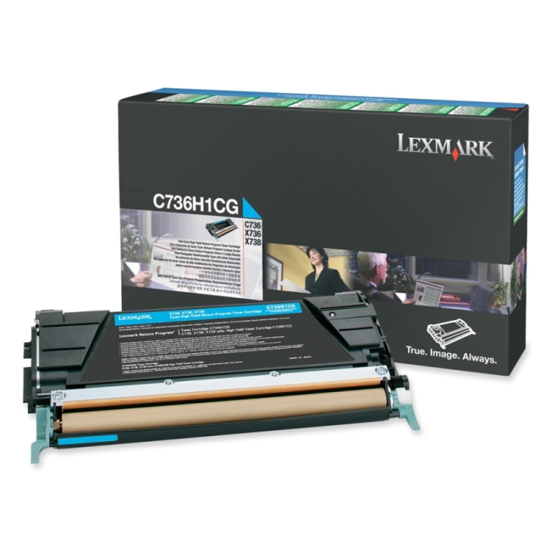 Lexmark C736, X736, X738 Cyan High Yield Return Program Toner Cartridge