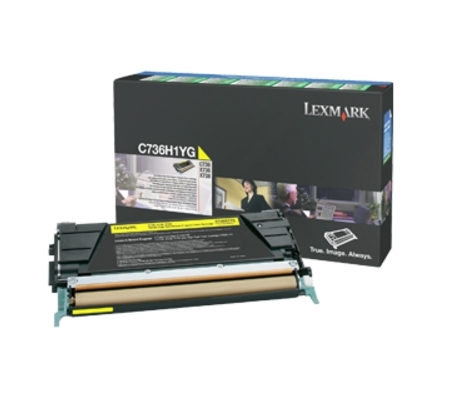Lexmark C736, X736, X738 Yellow High Yield Return Program Toner Cartridge