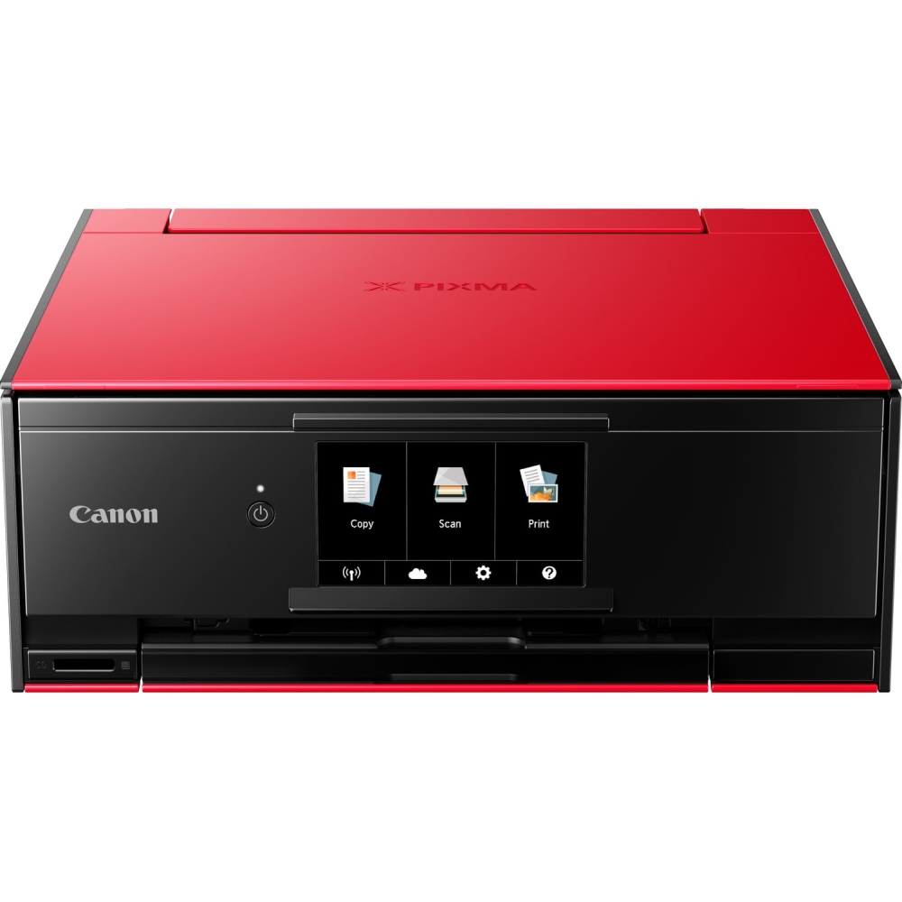 Canon PIXMA TS9155 All-In-One, Red + Canon Plus Glossy II PP-201, 5x5", 20 sheets