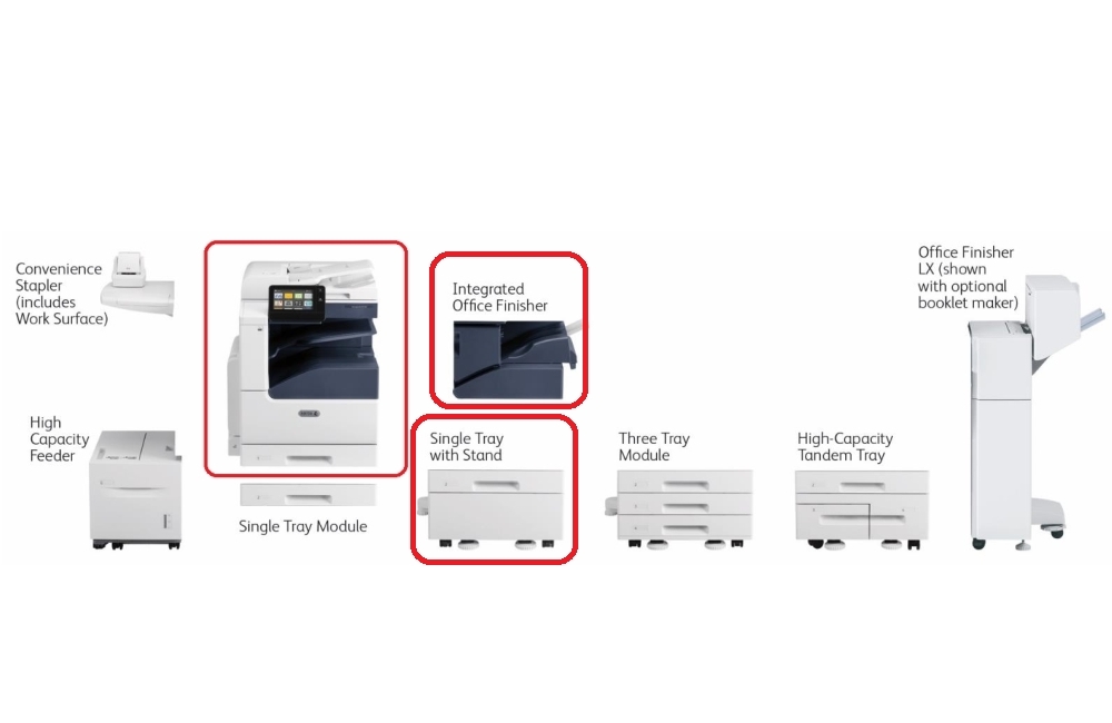 Xerox VersaLink B7035 + B7000 1-Tray with Stand Module + B7000 HDD (320GB) + B7000 Centre Catch Tray + B7000 35ppm Init Kit + B7