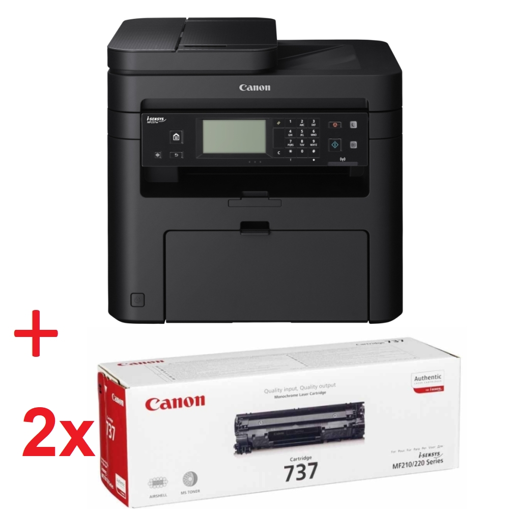 Canon i-SENSYS MF237w Printer/Scanner/Copier/Fax + 2x Canon CRG-737