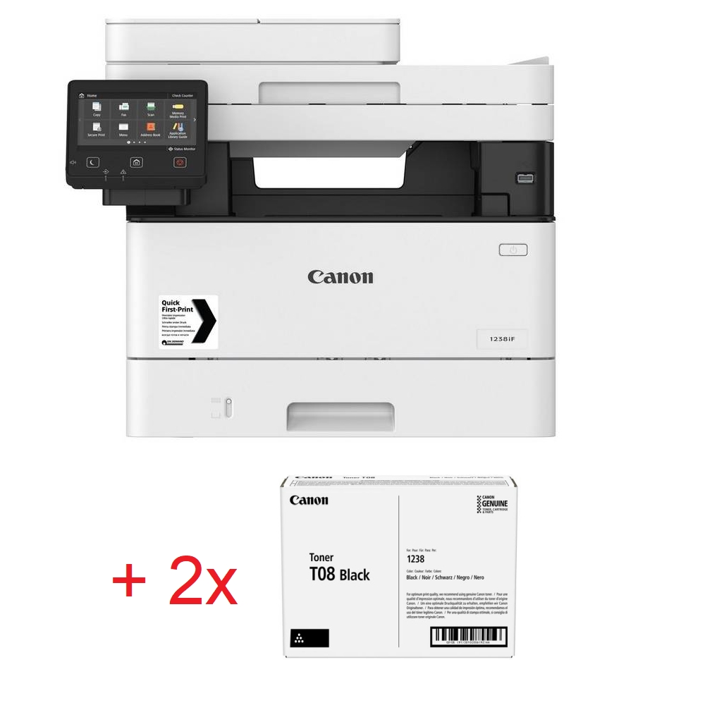 Canon i-SENSYS X 1238i + 3x Canon Toner T08, Black