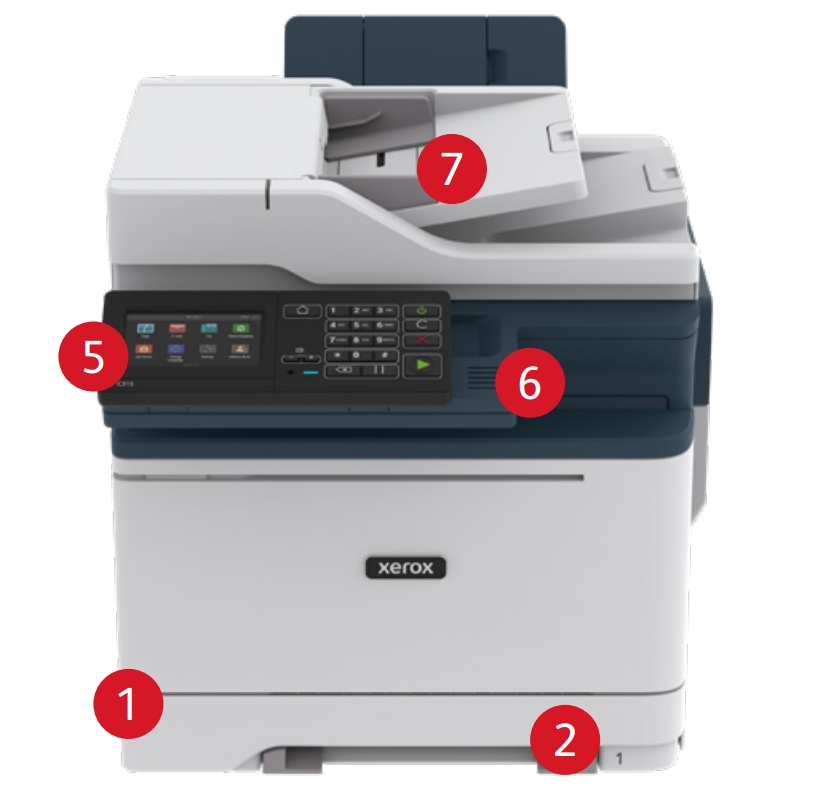 Xerox C315 A4 colour MFP 33ppm. Pint, Copy, Fax, Scan. Duplex, network, wifi, USB, 250 sheet paper tray
