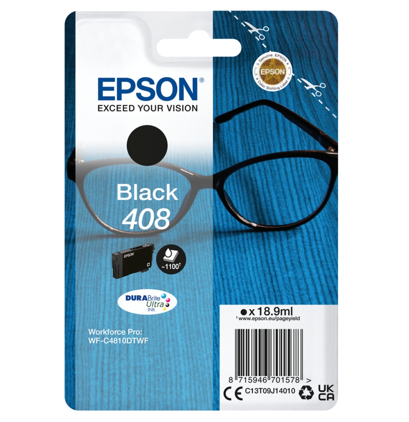Epson 408 Spectacles DURABrite Ultra Single Black Ink