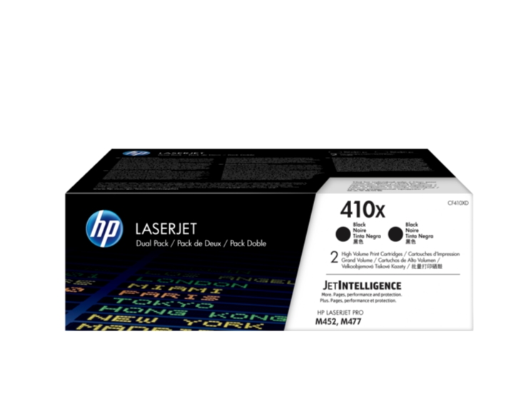 HP 410X 2-pack High Yield Black Original LaserJet Toner Cartridges