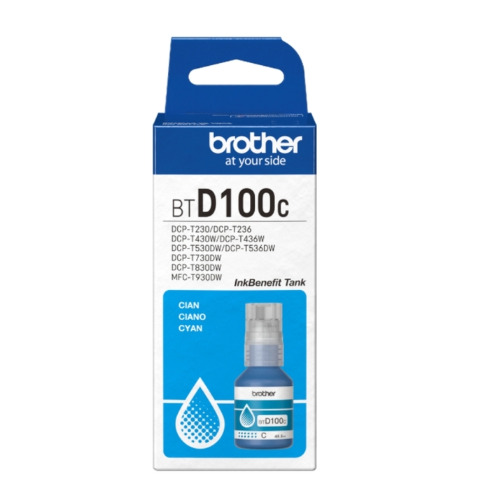 Brother BT-D100C Cyan Ink Bottle - Image 2