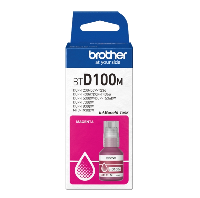 Brother BT-D100M Magenta Ink Bottle - Image 2