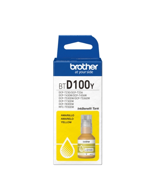 Brother BT-D100Y Yellow Ink Bottle - Image 2